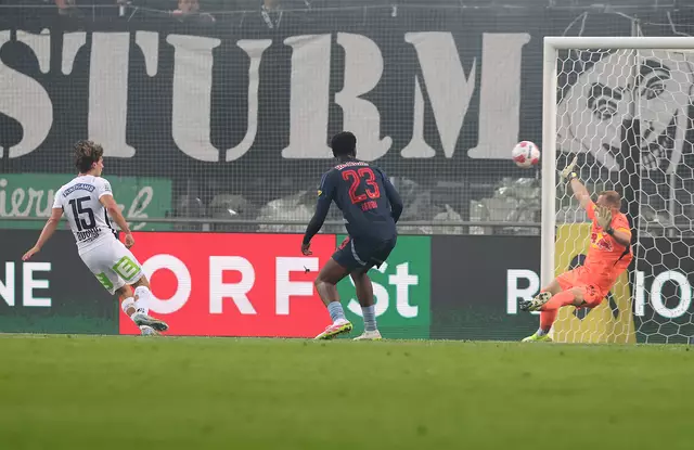 William Boving brachte den SK Sturm mit einem Doppelschlag früh in Führung.  | Foto: GEPA