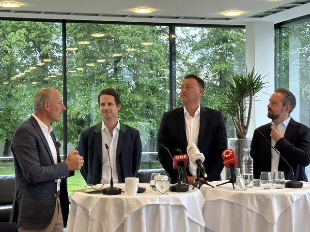 Leo Bauernberger (LSTG), Karl Czernin (Salzburger Golfverband), Edwin Weindorfer (elmotion Sports Group) und Stefan Schnöll.