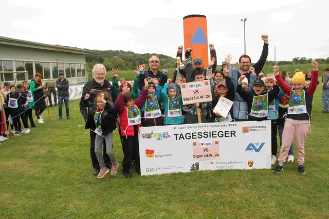 Die Siegerklasse der Volksschule Siget jubelte lautstark. | Foto: Bevölkerungsschutz Burgenland