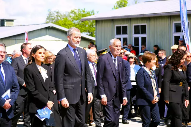 Das spanische Königspaar Felipe und Letizia kam auf Einladung von Bundespräsiden Van der Bellen nach Mauthausen. | Foto: Eckhart Herbe