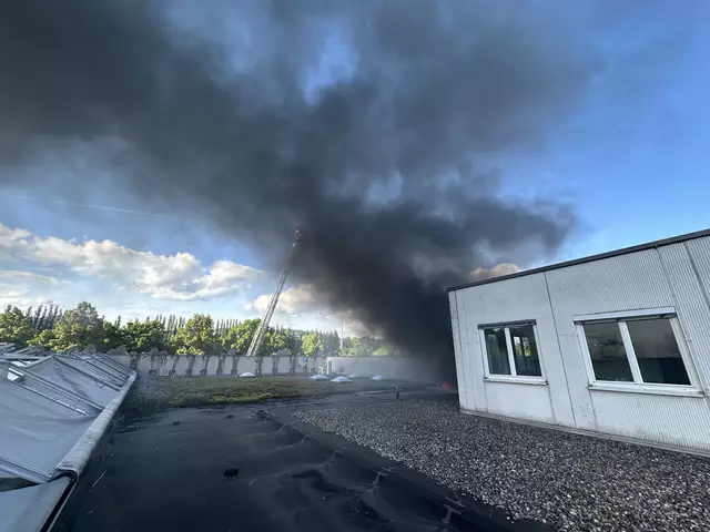 Am Sonntagabend war eine schwarze Rauchsäule über dem Urfahraner Einkaufzentrum sichtbar. | Foto: Berufsfeuerwehr Linz