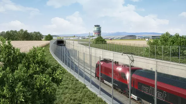 Unterflurtrasse als technisches Highlight: Kurz vor dem Flughafen Graz fährt die Koralmbahn 3,2 Kilometer unterirdisch. | Foto: Chris Zenz/ÖBB