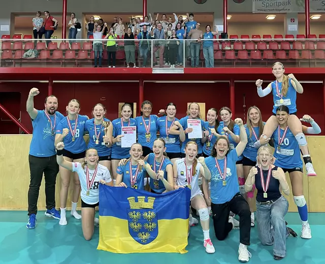 Bei den Nachwuchsmeisterschaften holten sich die U18-Mädchen den Staatsmeistertitel. | Foto: Unionvolleys Bisamberg-Hollabrunn