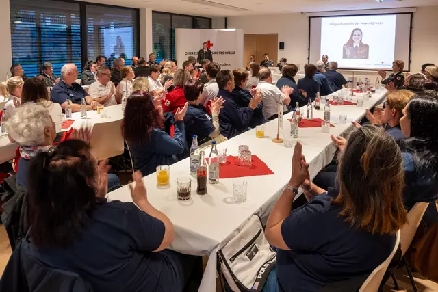 Die Bereichsleiterinnen und Bereichsleiter präsentierten die Leistungen des vergangenen Jahres. | Foto: Rotes Kreuz