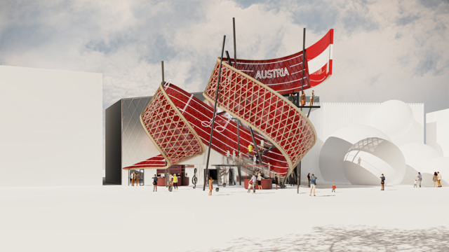 Die architektonische Gestaltung des Österreich-Pavillon und das Generalthema stammen von BWM Designers &amp; Architects. 