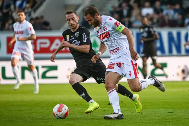 LASK, Hartberg und die WSG sind "durch". Um den Klassenerhalt kämpfen nur noch Altach, der GAK und Austria Klagenfurt. | Foto: GEPA