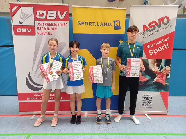 Mit fünf Platzierungen auf dem Podest bestätigten die Nachwuchsspieler aus Gleisdorf eindrucksvoll ihre starke Form und unterstrichen einmal mehr das hohe Niveau der regionalen Nachwuchsarbeit im Badminton.
 | Foto: zVg