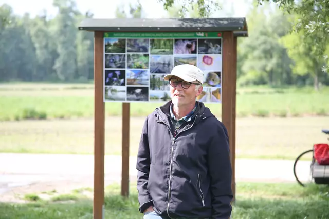 Bei der Eröffnung der Ökostation am 9. Mai: Hannes Schwaiger, Obmann der Naturschutzbund-Regionalgruppe Machland. | Foto: Gerald Puchberger