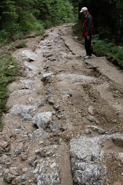 Zwei Fluten, im Mai und Juli 2005, richteten in Pabneukirchen große Schäden an. Forstbach. | Foto: Robert Zinterhof