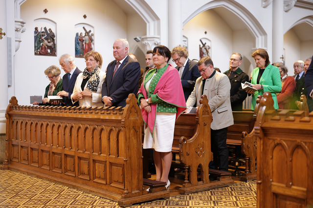 Mit einem Gottesdienst erinnerte die Steirische Volkspartei am 18. Mai 2025 an ihre Gründung vor 80 Jahren im Grazer Konventsgebäude der Kreuzschwestern. | Foto: STVP/Gasser