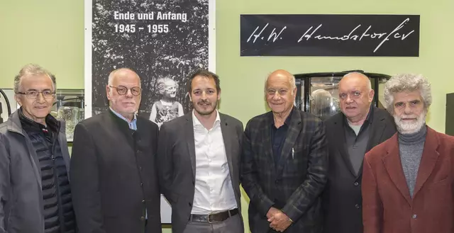 Von links: Reinhold Klinger, Erwin Zeinhofer, Manfred Wolf, Roman Sandgruber, Sepp Schartmüller und Helmut Wagner. | Foto: Museum Pregarten