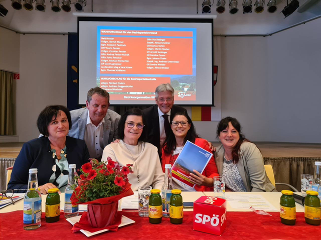 Frauenvors. Sabine Gugganig, Bgm Thomas Schäfauer, Bgm.in Marika Lagger-Pöllinger, LH Peter Kaiser, LRin Sara Schaar, BGFin Barbara Pucher | Foto: SPÖ Kärnten