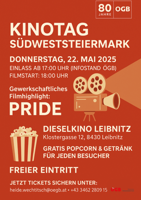  Ein gewerkschaftlicher Filmabend steht in Leibnitz im Mittelpunkt von 80 Jahre ÖGB

 | Foto: ÖGB