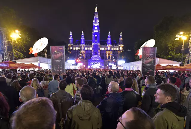 Public Viewing am Wiener Rathausplatz wäre beim Song Contest 2026 garantiert. | Foto: HANS PUNZ / APA / picturedesk.com