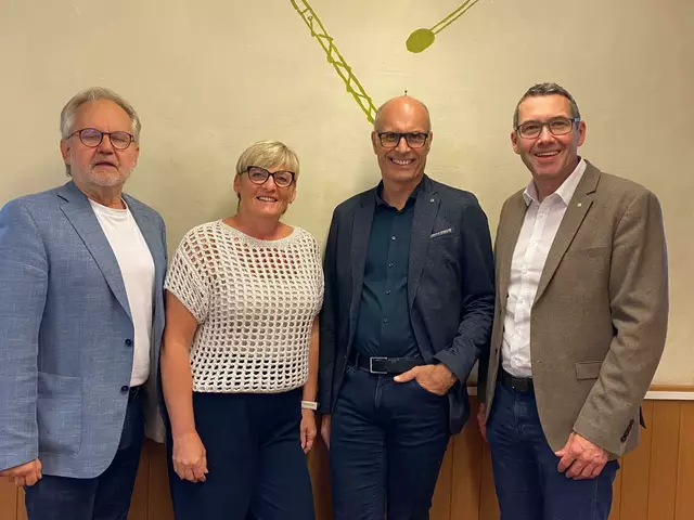 Vize. BGM Michael Schodermayr, Vorsitzende Maria Gärtner, Klaus Augner und BGM Markus Vogl (v. li.). | Foto: SPÖ Steyr