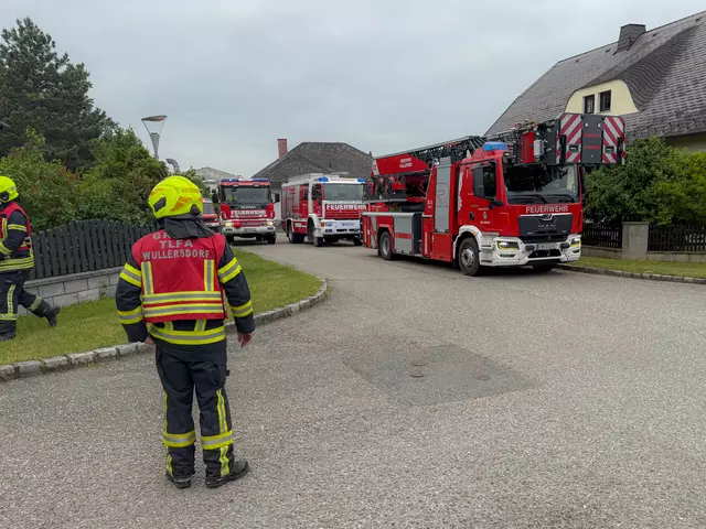 Fünf Feuerwehren, Polizei und Rotes Kreuz koordinieren den Einsatz. | Foto: BFKDO Hollabrunn