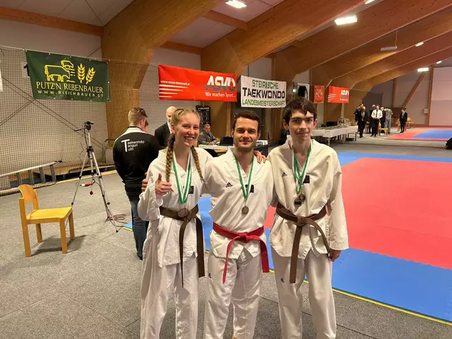 Maria Hofer, Christian Schuller und Banjamin Vukasinovich holten einige Medaillen nachhause. | Foto: Taebaek Dechantskirchen