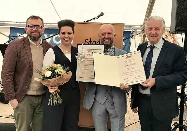 Freude über die Ehrung: Julius Gelles, Anna und Anton Sackl, Alfred Babinsky. | Foto: Josef Messirek