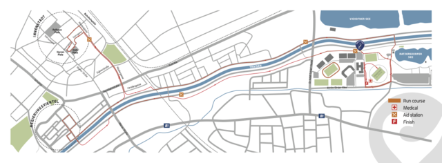 Die letzten 21,1 Kilometer Lauf–Strecke führen durch die St. Pöltner Innenstadt | Foto: Challenge St. Pölten