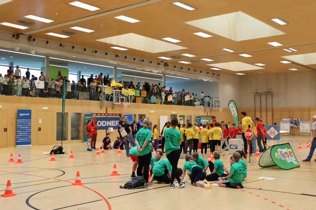 Kindersicherheitsolympiade in Kirchbichl: zehn Volksschulklassen aus Tirol traten gegeneinander an. | Foto: Nimpf