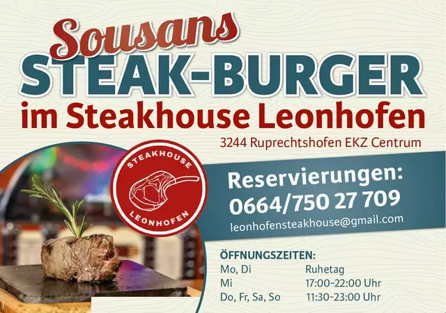 Im Steakhouse Leonhofen | Foto: EKZ Centrum Ruprechtshofen