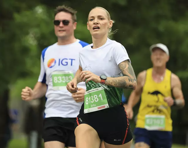 Der Ehrgeiz war bei einigen Läuferinnen und Läufern auch beim MeinBezirk E-Businessmarathon 2025 groß. | Foto: GEPA pictures