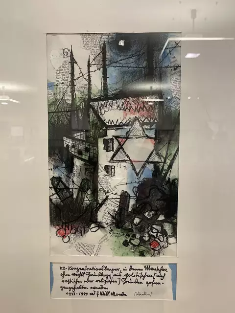 Roman Erich Petsche (1907-1993)
"KZ-Konzentrationslager, in denen Menschen ohne rechtl. Grundlage aus politischen [auch rassischen oder religiösen] Gründen gefangengehalten wurden. 1933-1945 rd 7 Mill. Morde"
 Lumigrafie, bezeichnet: REP 26.02.84
Leihgabe/Privatbesitz | Foto: Josef Goldhofer