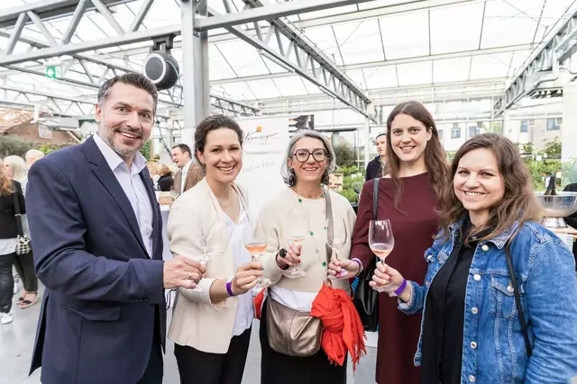 Wein- und Tourismuspower pur - Michael Wollinger, Britta Döring (Wienerwald Tourismus), Bernadette Steurer (diezwei Marketing), Manuela Eitler (Wienerwald Tourismus), Katharina Wöhrleitner (Weinforum Thermenregion). | Foto: Andreas Biba