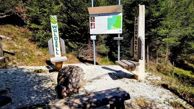 Das Grafenstein-Denkmal an der derzeitigen Gemeindegrenze von Waldzell zu Redleiten, Frankenburg, Fornach und Pöndorf.
