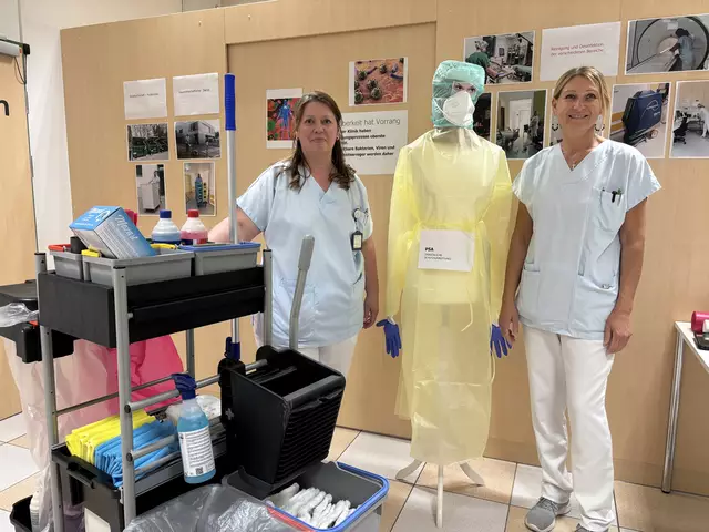 Kümmern sich um die Reinigung in der Klinik Güssing: Beatrix Mikovits (Objektleitung), Ilse Csar (Stellvertretende Objektleiterin) 
