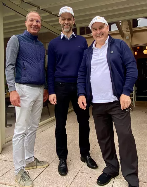 Rotary-Präsidenten Peter Dollinger (elect), Franz Mair und Martin Reiter (past).
