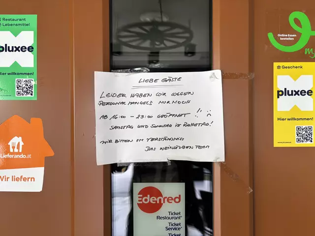 Hinweis an der Eingangstür der Weinstube. | Foto: MeinBezirk