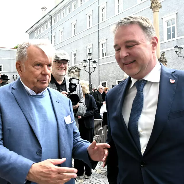 Haselsteiner und Vizekanzler Andreas Babler