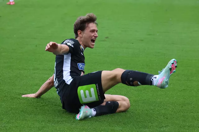 William Boving brachte den SK Sturm mit seinem Treffer in der 46. Minute auf Kurs.  | Foto: GEPA