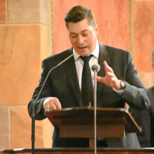 Posaunist Raphael Stieger wirkte auch als Moderator