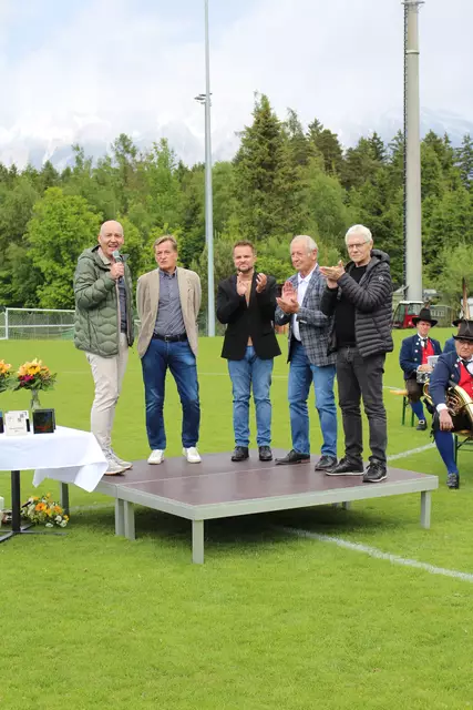 Moderator Bernhard Triendl, TFV-Präsident Josef Geisler, NR Bernhard Höfler, Günther Mitterbauer (Sportunion) und Wolfgang Winklehner (TTV)