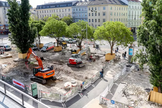 Aktuell laufen die Bauarbeiten am Alsergrund auf Hochtouren – so auch am Julius-Tandler-Platz. | Foto: MA28/Christian Fürthner