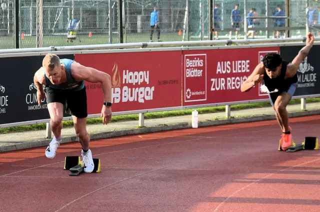 SAmuel Geisler - 200m Start. | Foto: Schwaighofer