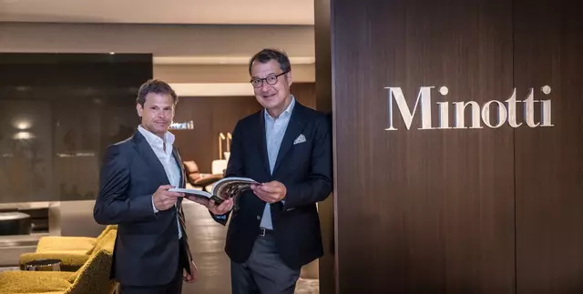 Alessandro Minotti (3. Generation des Familienunternehmens Minotti) und Martin Wetscher
