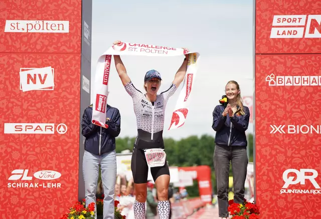 Gabi Obmann vom AC Donau Chemie St. Veit wurde sensationell Dritte. | Foto: Challenge St. Pölten Triathlon