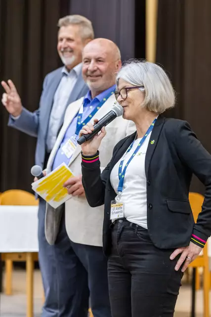 Messehost Karl Brandtner, LEADER-Obmann Josef Balber und LEADER-GFin Anette Schawerda bei der Eröffnung. | Foto: Christian Husar