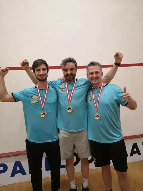 Patrick Strobl, Jakob Dirnberger, Erich Streit. | Foto: NV Squash-Union