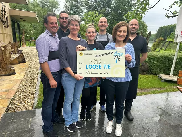 5.045 Euro kamen beim "Loose Tie" Charity Event im KOI für die Krebshilfe Burgenland zusammen. | Foto: Krebshilfe Burgenland