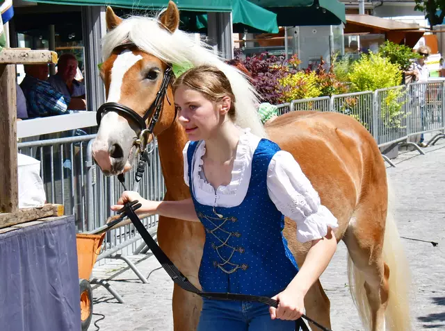 Julia aus Losenstein mit ihrem 2 jährigen Haflinger