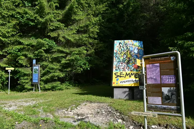 Hier geht ein Weg zum Viadukt und...