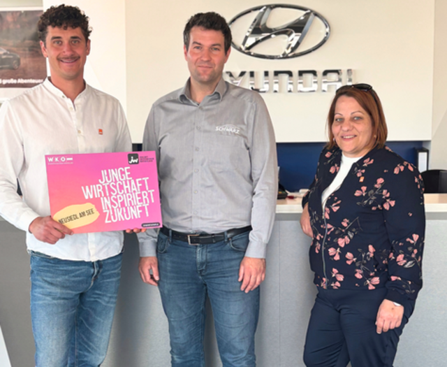 Thomas Schwarz an seinem Firmenstandort in Mönchhof beim Betriebsbesuch der WKO. | Foto: WKO