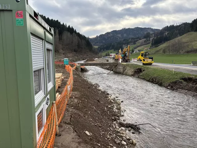 Die Baustelle bei der Obdacher Bundesstraße. | Foto: Verderber