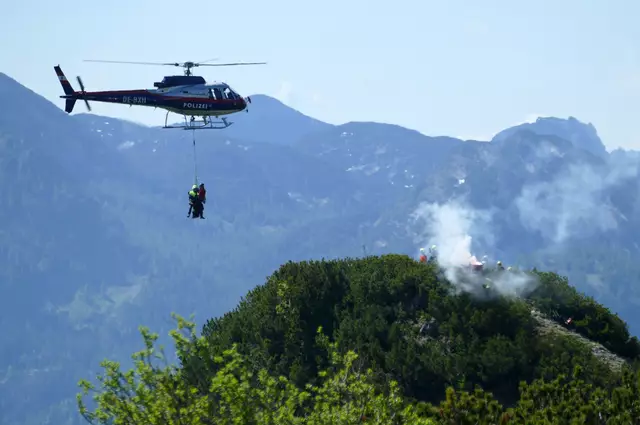 Ein ausgedehnter Brand eines Latschenfeldes in rund 1.600 Meter Seehöhe galt als Übungsannahme. | Foto: BFKDO Gmunden