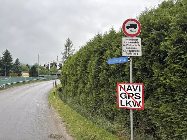 Seit jeher gibt es ein großes Problem mit der Hessenbergstraße in St. Peter-Freienstein, da dort früher der gesamte Schwerverkehr Richtung Traboch entlangfuhr. Auch wenn jetzt ein LKW-Fahrverbot gilt, ist die Situation noch sehr gefährlich, beklagen Anwohnerinnen und Anwohner. | Foto: MeinBezirk