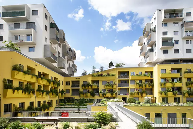 In der Wohnanlage Nordbahnhof III wurde das Konzept „Freiraum auf Wohnungsebene“ umgesetzt. | Foto: Katharina Fröschl-Roßboth/BDÖ